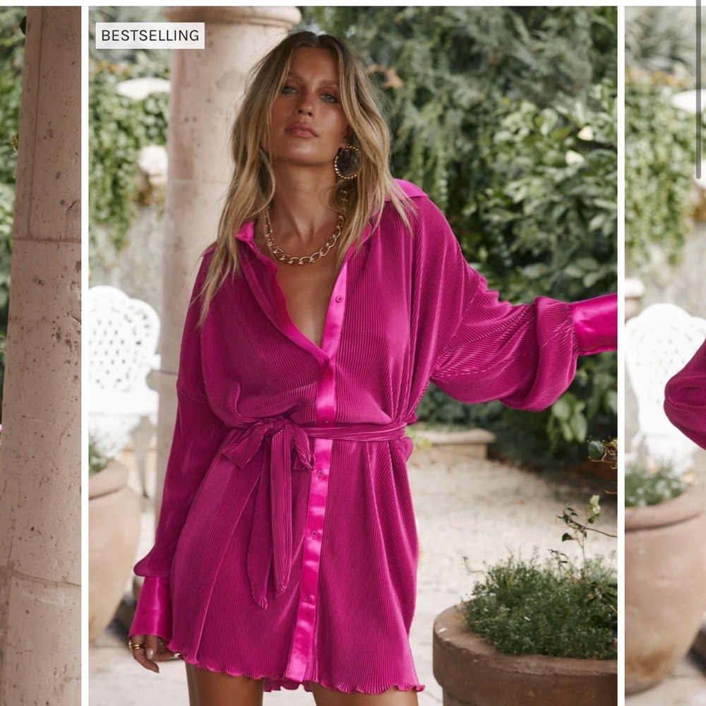 12th Tribe fuchsia plisse mini dress - NWT perfect for Taylor swift concert